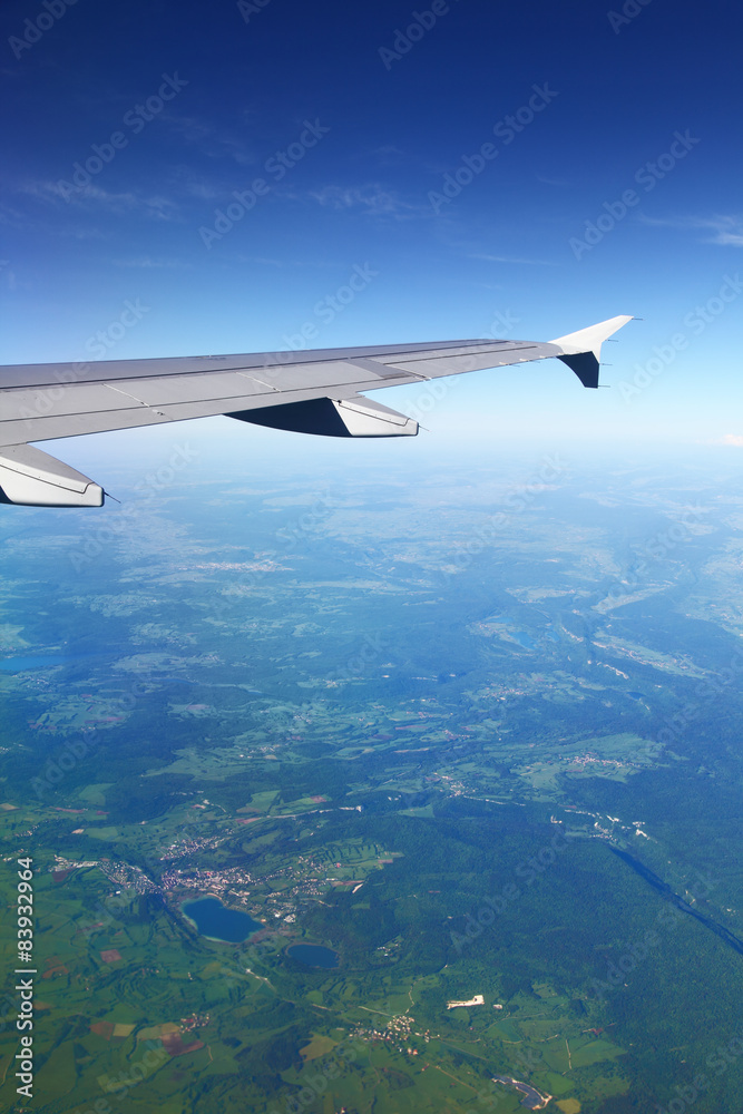 View from plane on european landscape View from plane on european landscape