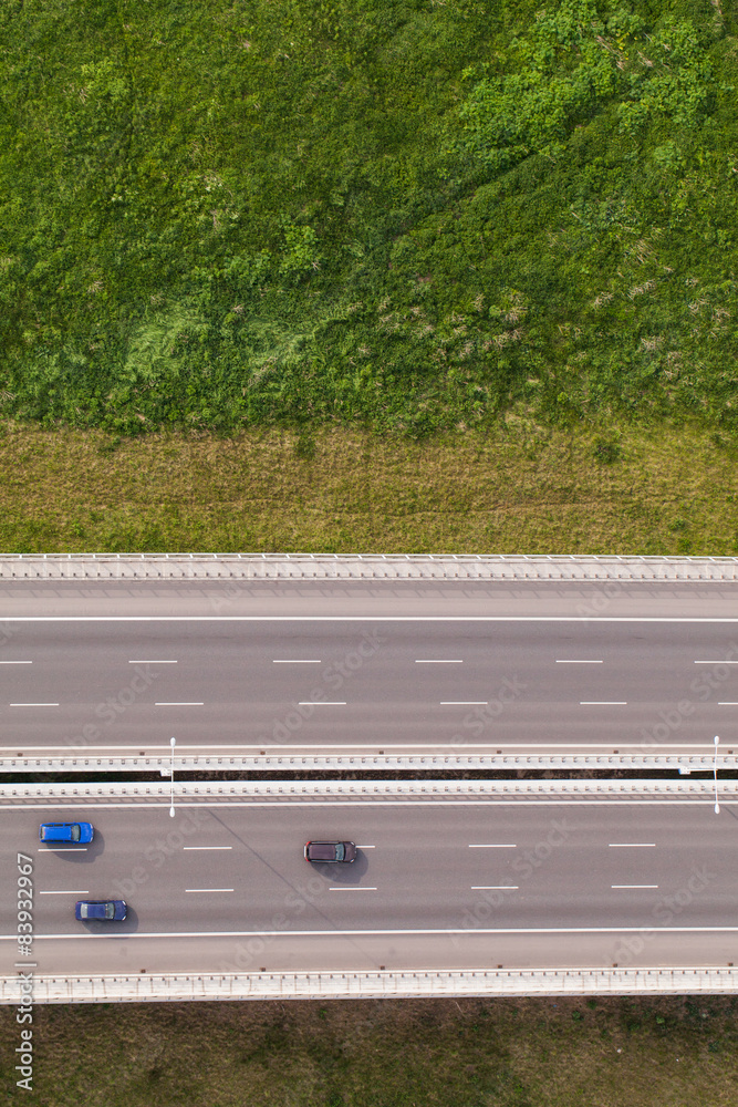 aerial view of highway aerial view of highway