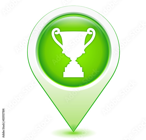 vainqueur sur marqueur géolocalisation vert