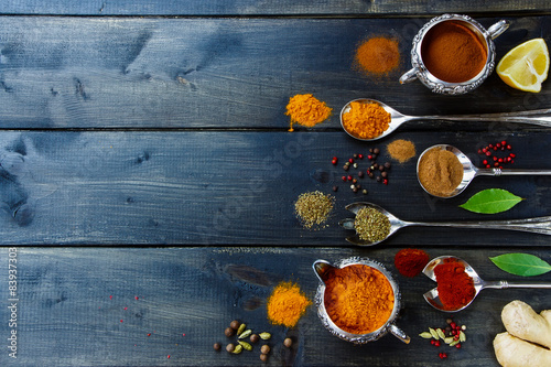 various herbs and spices selection 