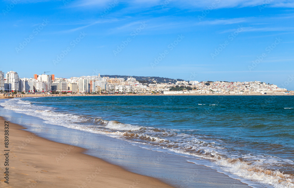 Tangier and port, coastal landscape, Morocco Tangier and port, coastal landscape, Morocco