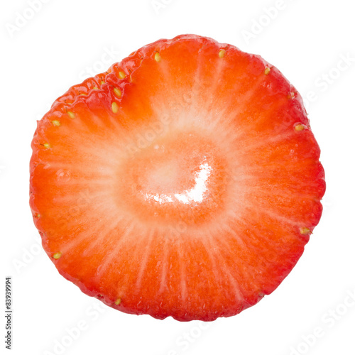 strawberry slice isolated on the white background