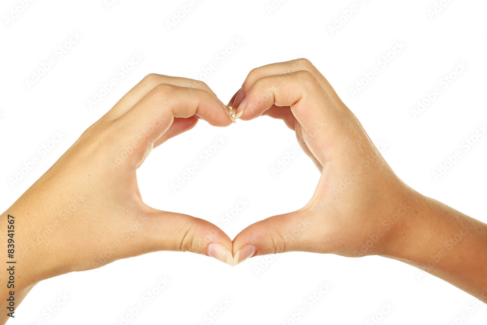 Fototapeta premium Woman hand making heart