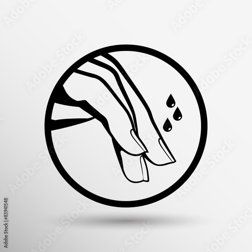 Nail polishing at the salon - Vector icon isolated