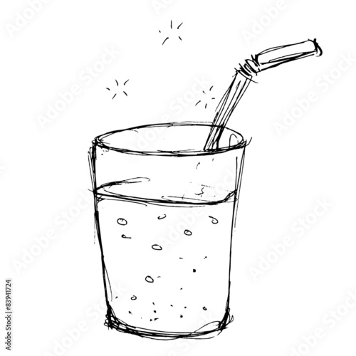 illustration of a glass with a straw