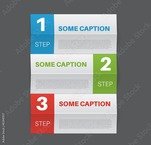 Vector Paper Progress background with three steps