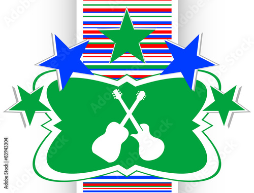 Guitar web icon button isolated on white