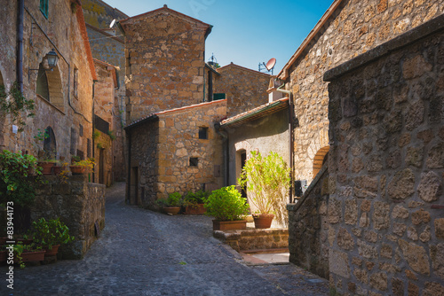 Corners of Tuscan medieval towns in Italy