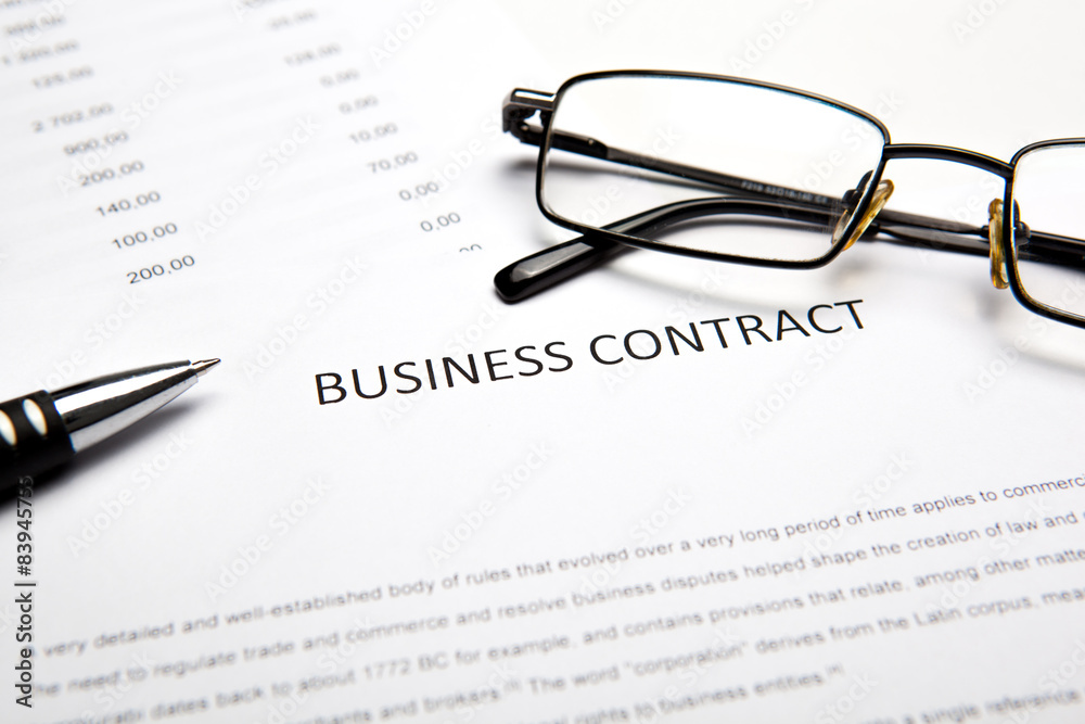 Business still life with business contract Business still life with business contract