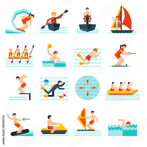 Water Sports Icons Set
