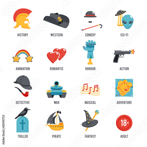 Film Genres Icon Set