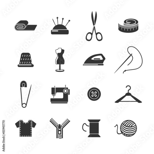Sewing Icon Black Set