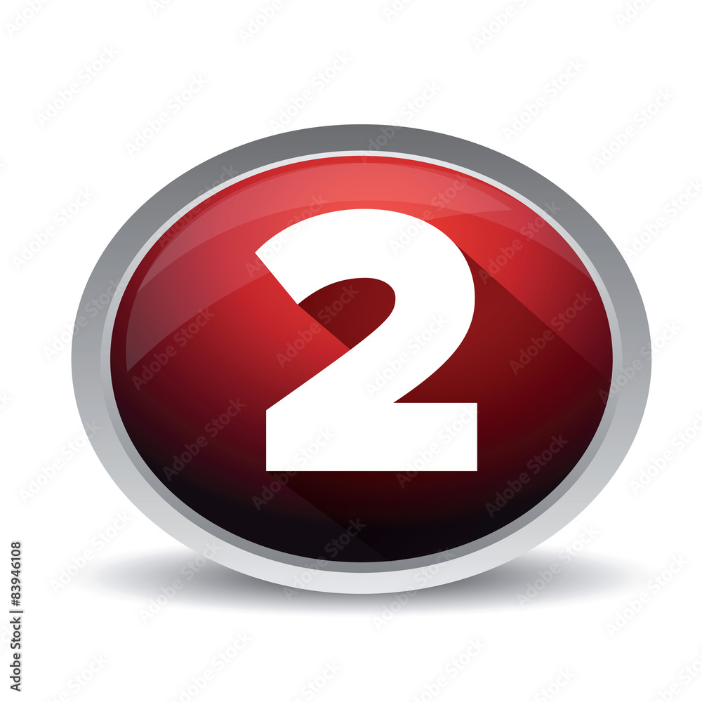 Number two vector button Number two vector button
