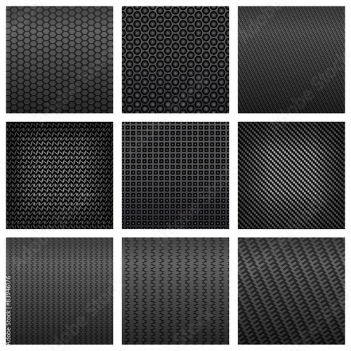 Various of carbon fiber seamless pattern backgrounds © Vector Tradition