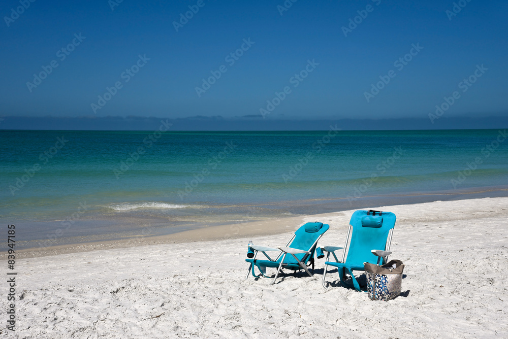 Blue Beach Chairs