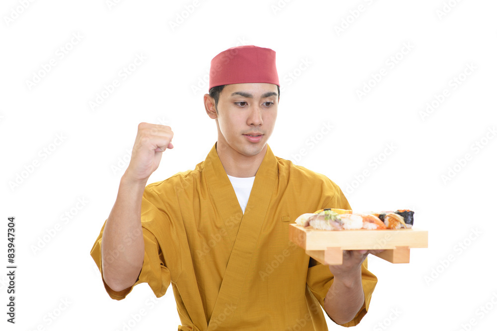 ガッツポーズの寿司職人 ガッツポーズの寿司職人