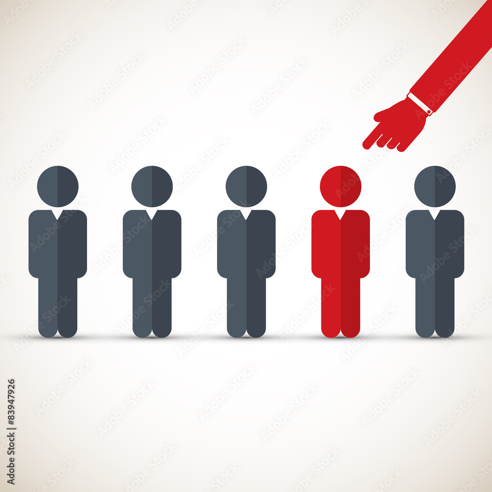 Chosen one - human resources concept Chosen one - human resources concept