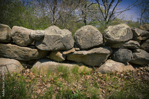 Stone fence on Martha's Vineyard in Massachusetts.
