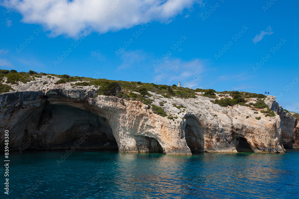 Blue caves on Zakynthos island Blue caves on Zakynthos island