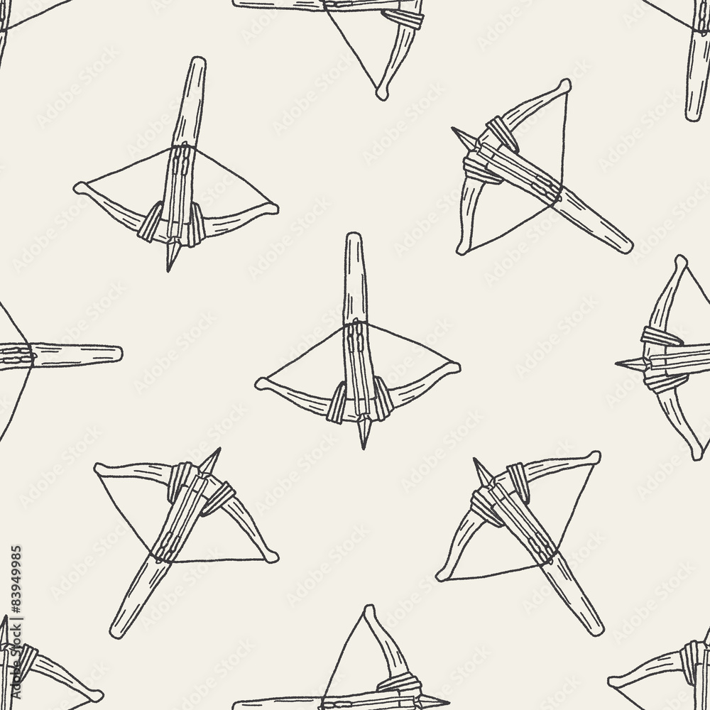 Obraz premium Crossbow doodle seamless pattern background