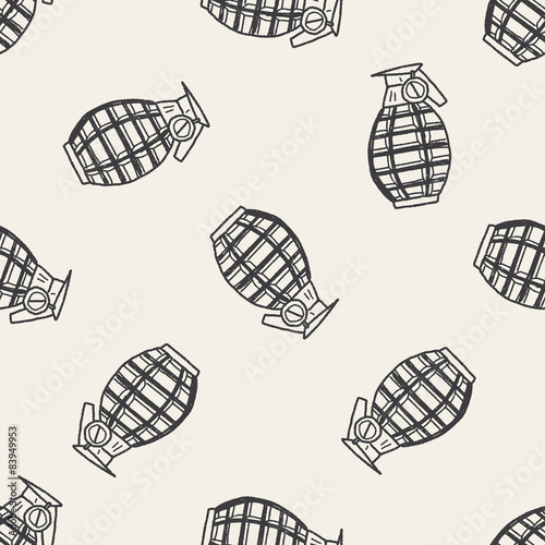 Grenade doodle seamless pattern background