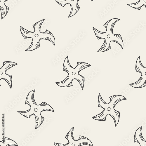 ninja weapon doodle seamless pattern background