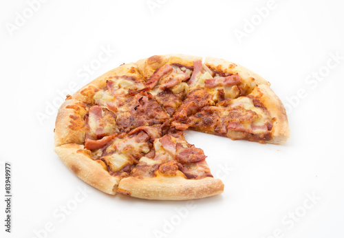 hawaiian pizza isolated on white background