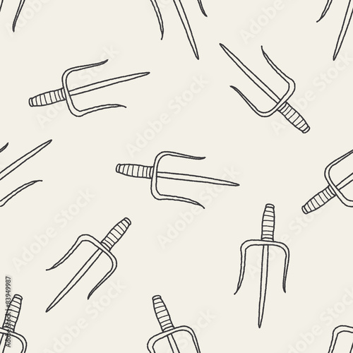 trident doodle seamless pattern background