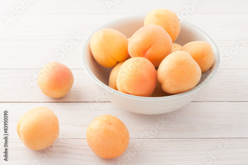fresh apricots in a bowl
