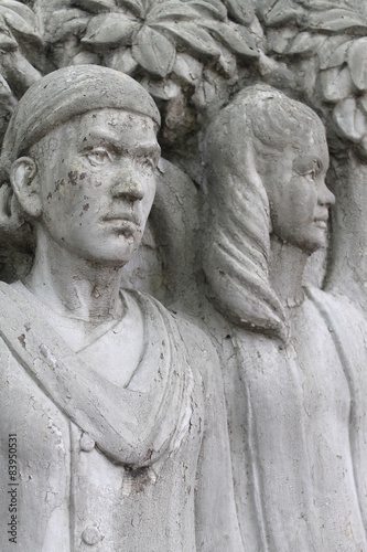 High relief sculpture work in the park 