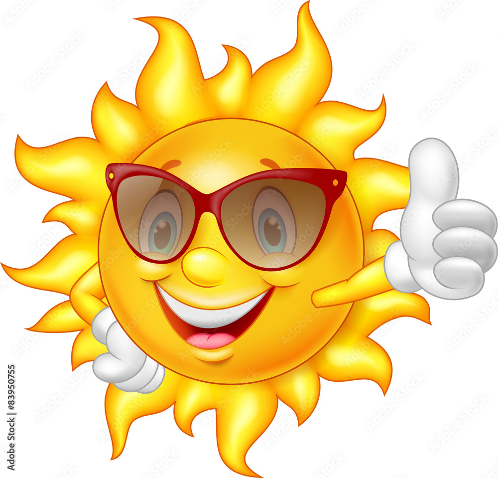 Cartoon sun giving thumb up Cartoon sun giving thumb up