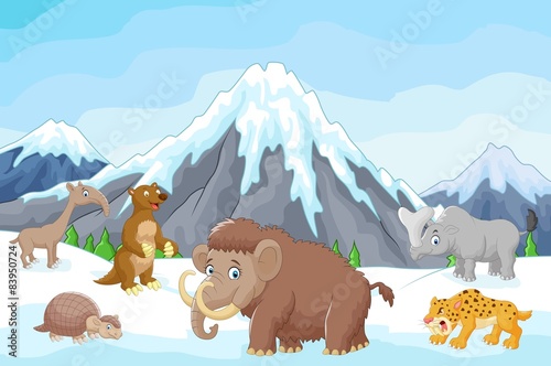 Collection of ice age animals