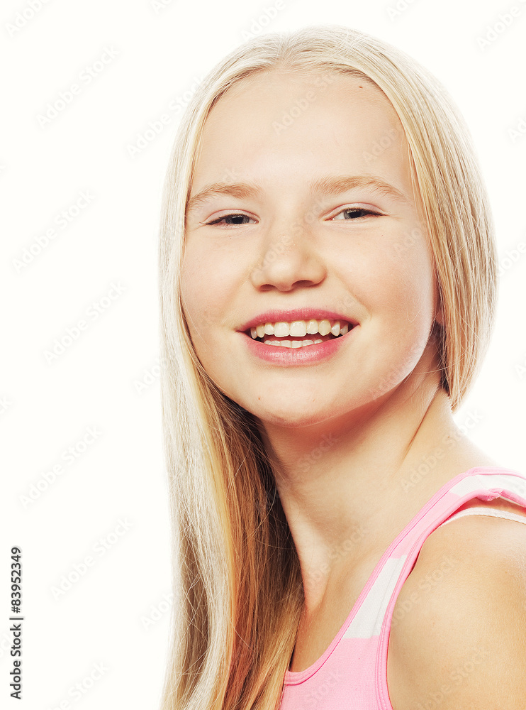 Little happy girl with big smile. Little happy girl with big smile.