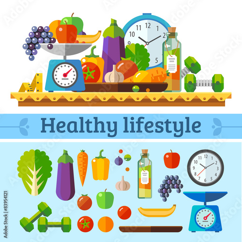 Healthy lifestyle, a healthy diet and daily routine. 