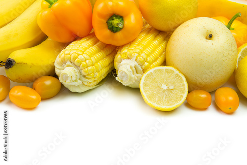 Fototapeta Naklejka Na Ścianę i Meble -  Yellow vegetables and fruits