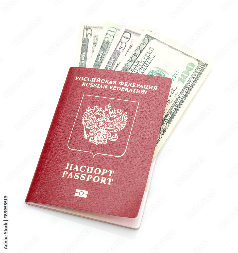 Russian passport with American dollars Russian passport with American dollars