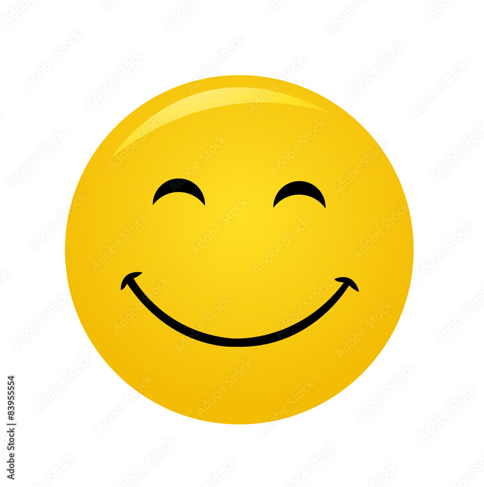 Modern yellow laughing happy smile Stock Illustration | Adobe Stock