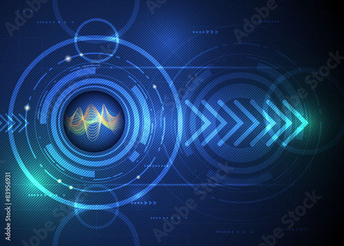 Illustration Abstract futuristic, wavelength digital in eyeball