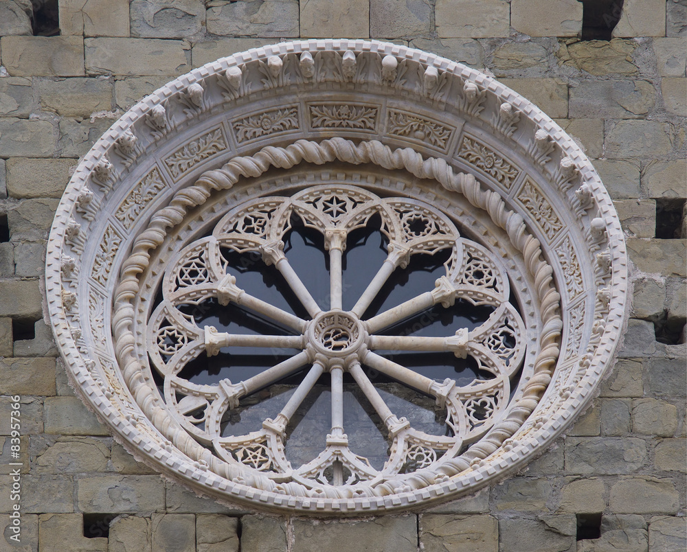 Rosette der Kirche San Pietro / Corniglia / Ligurien