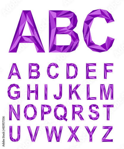 Amethyst purple font from polygons.
