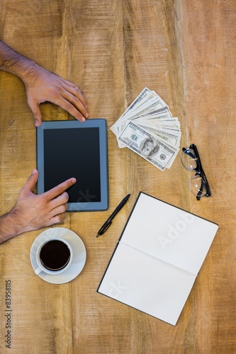 Man working on tablet 