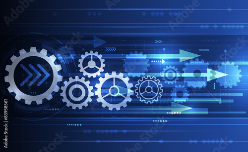 Vector illustration Abstract futuristic  gear wheel with circuit