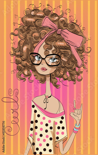 cute curly girl.