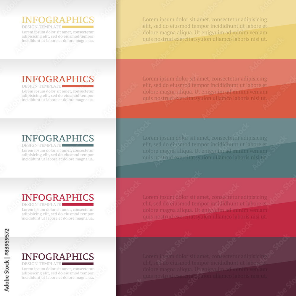 Fototapeta premium Infographics design template. Business concept with 5 options.