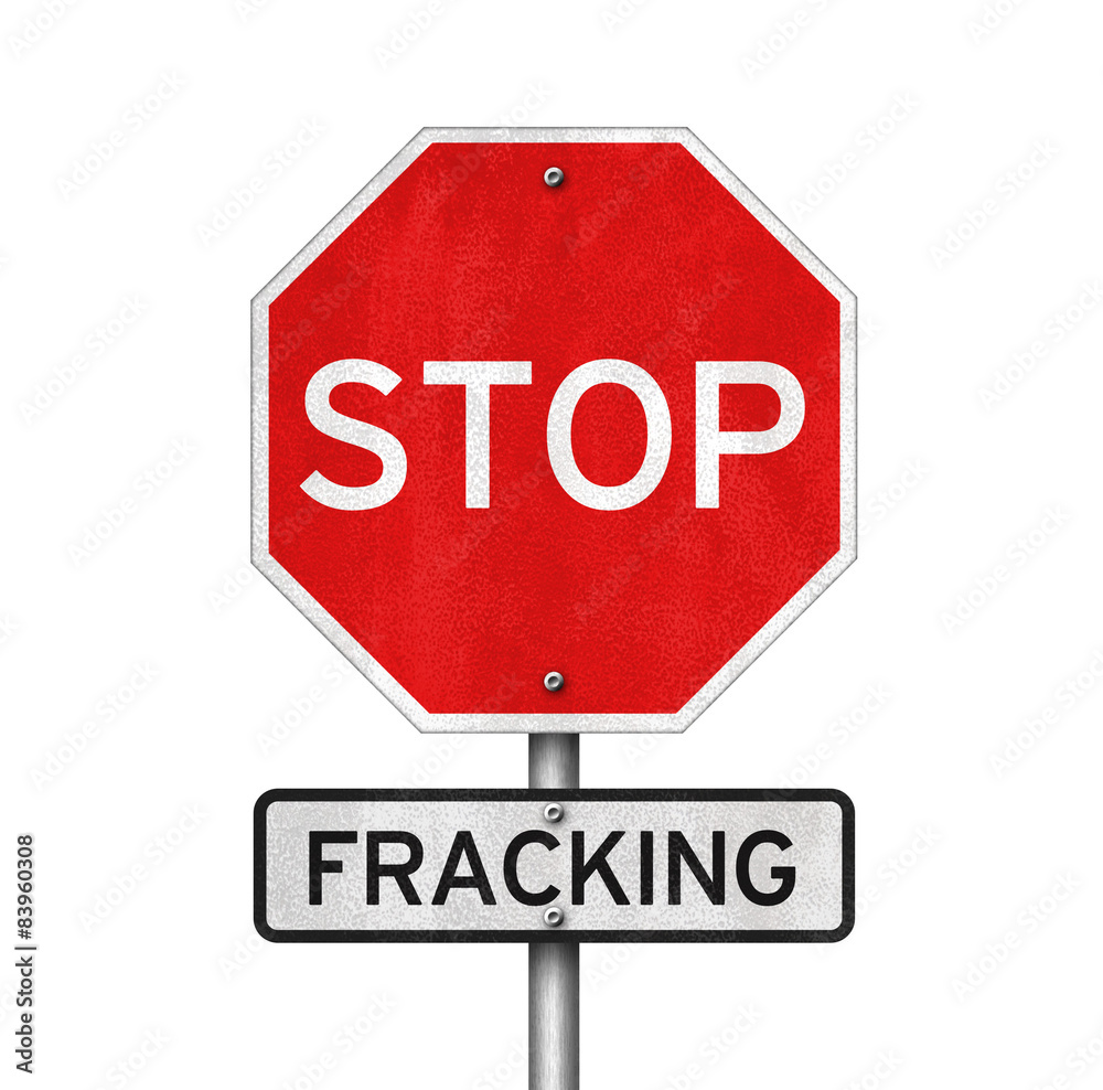 Obraz premium stop fracking - road sign