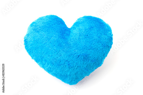 blue heart pillow