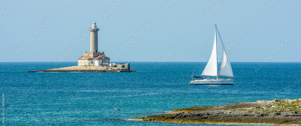 Fototapeta premium Porer Lighthouse - Croatia, Istria, Kamenjak