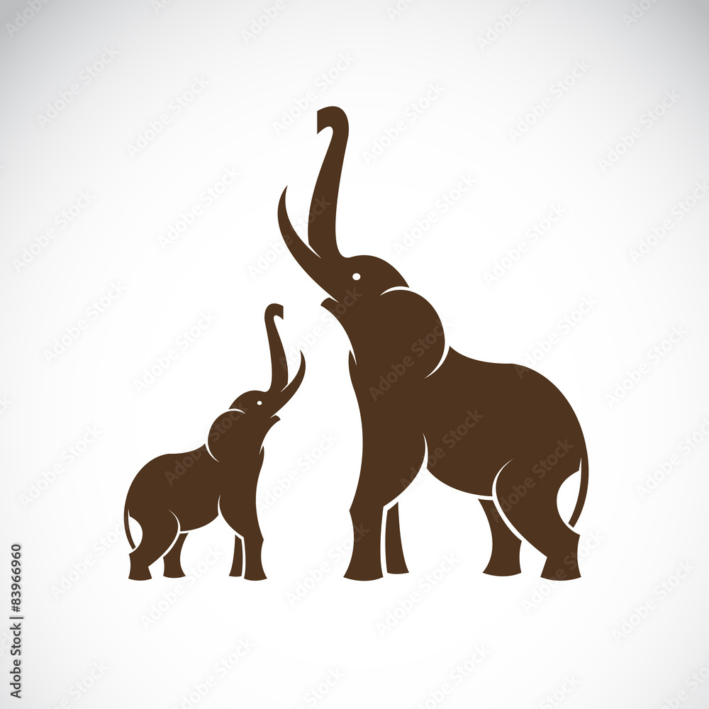Vector of elephant on white background. Animal. Easy editable layered vector illustration.
