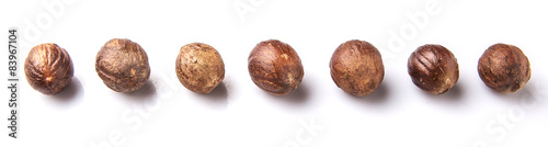 Nutmeg over white background