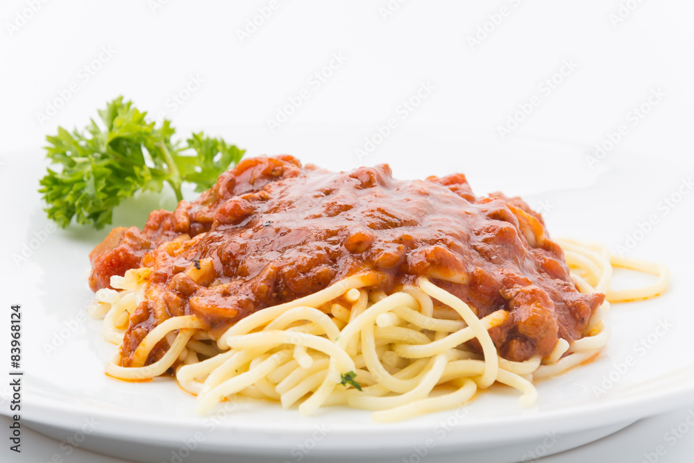 spaghetti with tomato chicken sauce